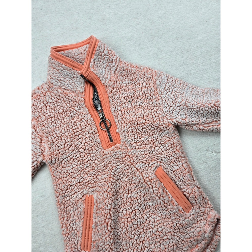 Cuddly Sherpa Fleece Pullover Jacket Orange Kids‎ Size 4